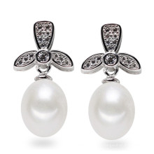 Sterling Silver Fashion Natural Freshwater Pearl Earring